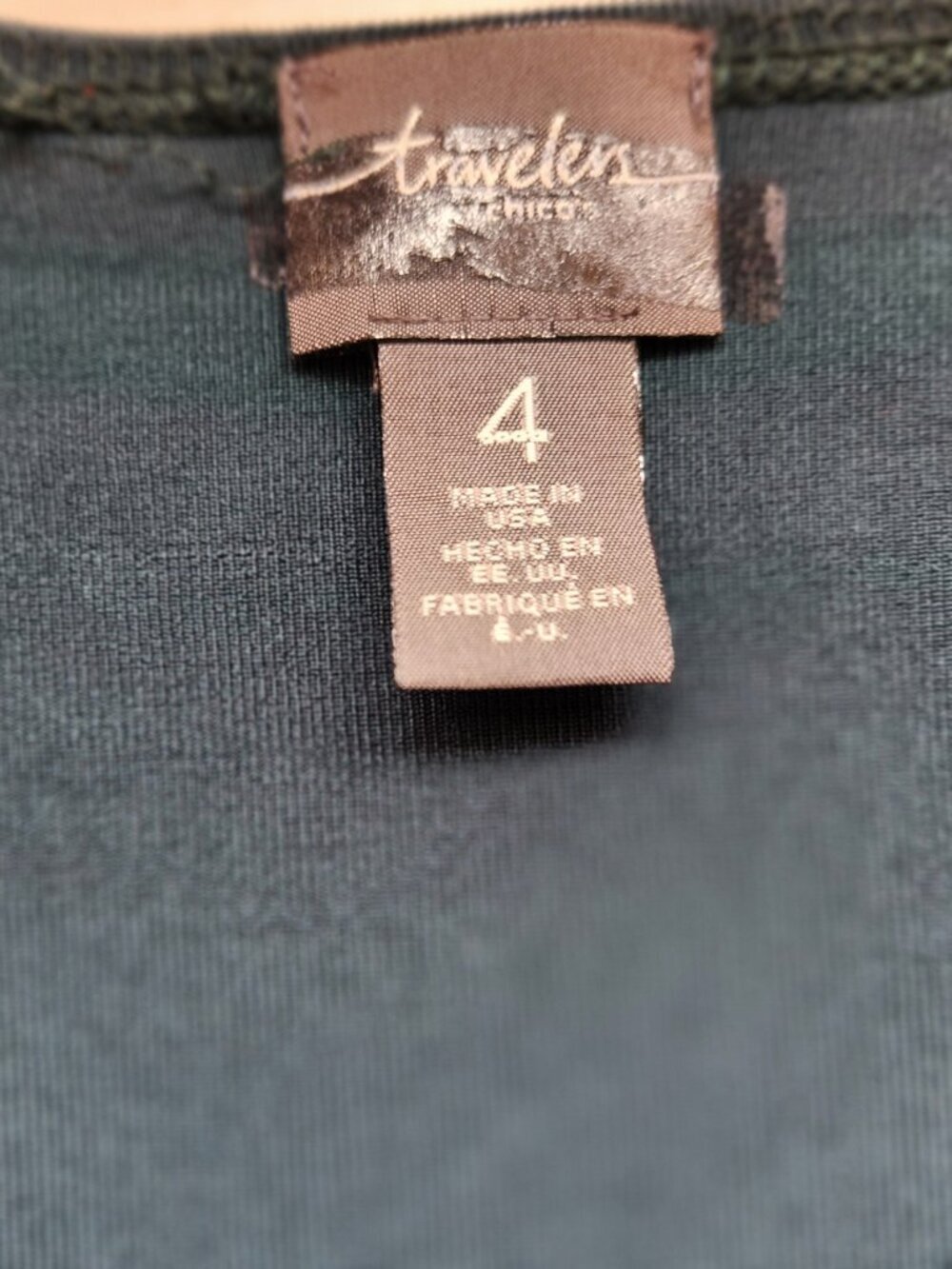 Chico's Travelers Size 4/XXL Green Water Fall Open Front Chain Accent Cardigan - Picture 14 of 15